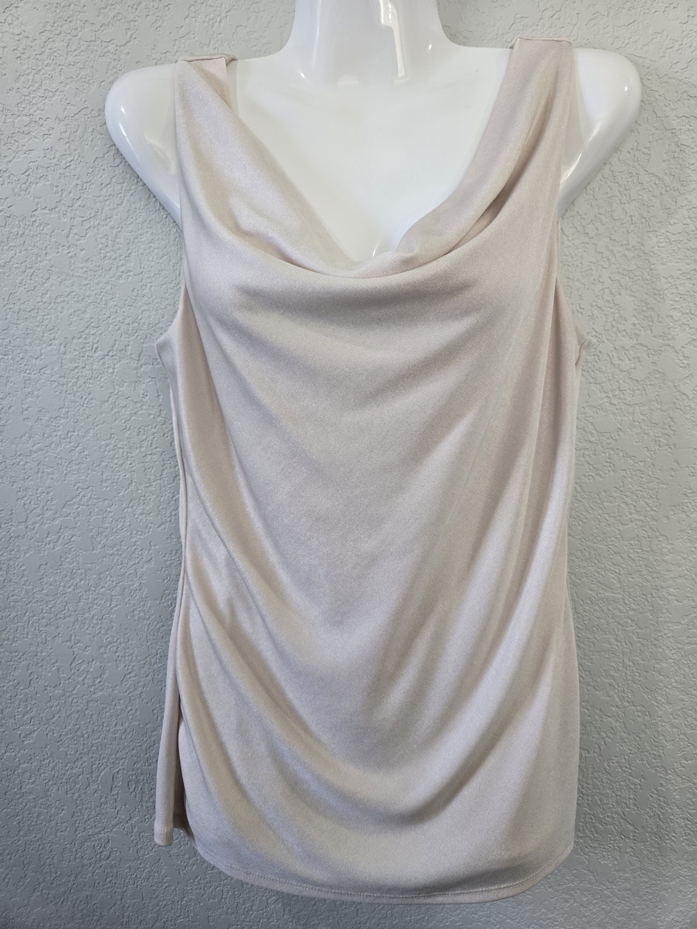White House Black Market Blush Cream Drape Neck Tank